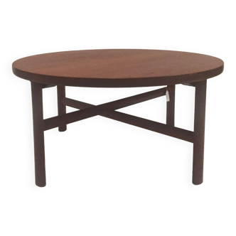 Table basse scandinave ronde en teck