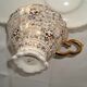 Golden breakfast service tray and cup faience made in italy