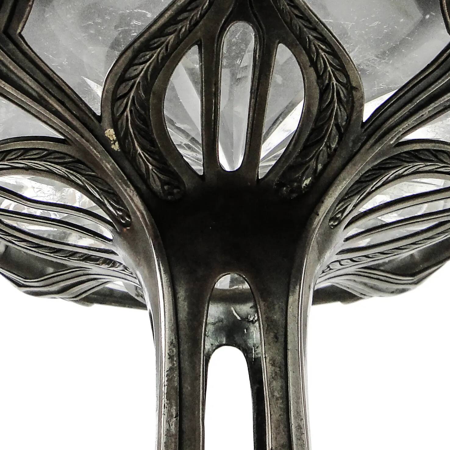 Art Nouveau figural centerpiece, silver-plated pewter, WMF, Germany, early 20th century
