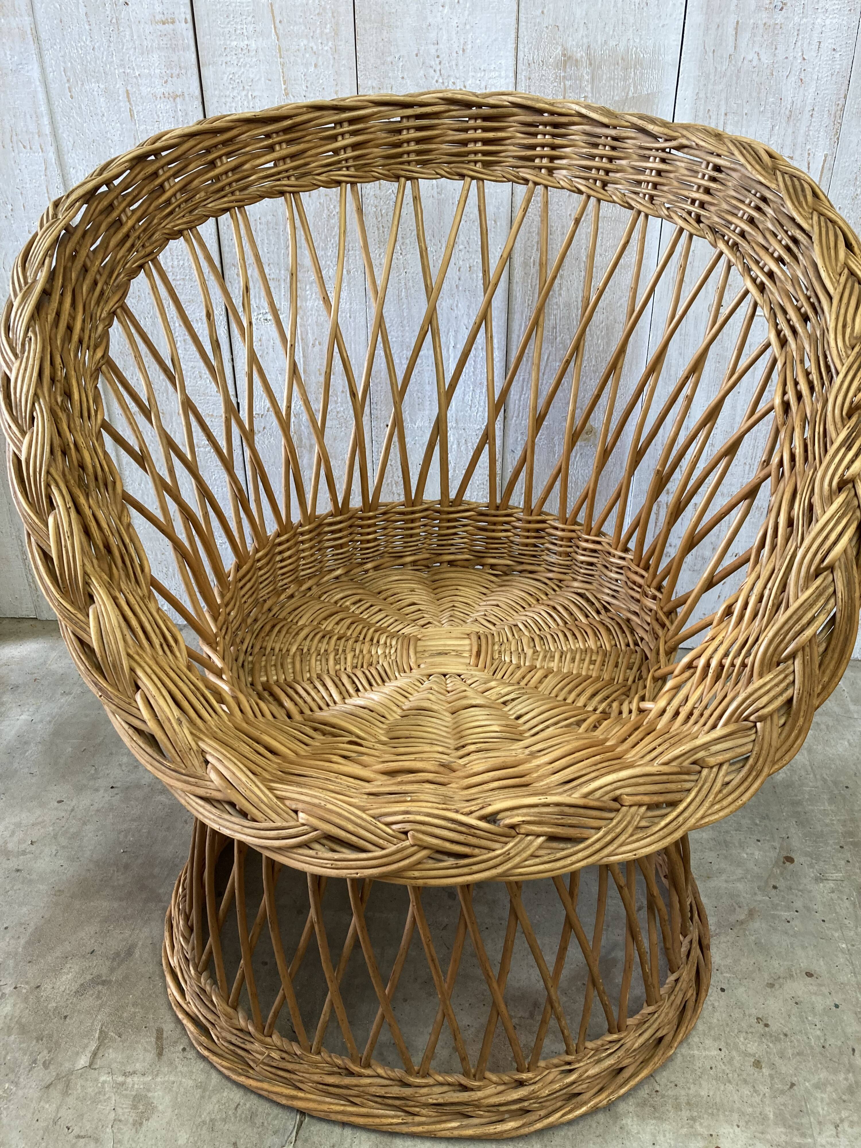 Vintage wicker armchair