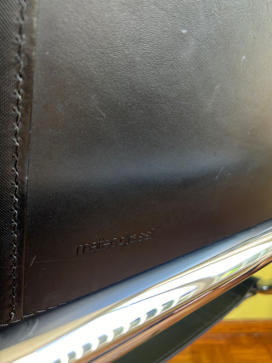 Matteo Grassi Bauhaus MG5 armchair in chrome metal and leather, 1970