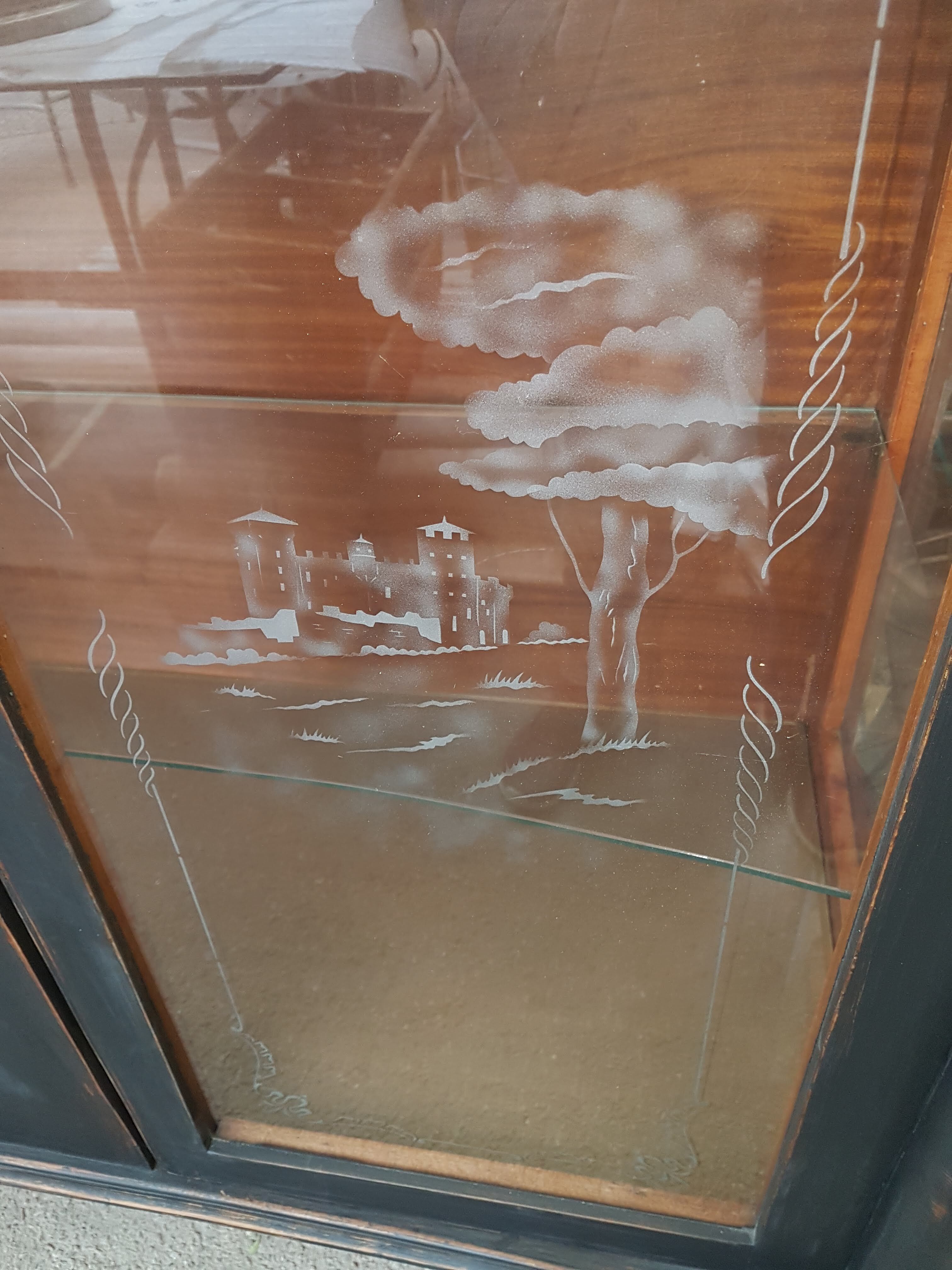 Patina wooden showcase