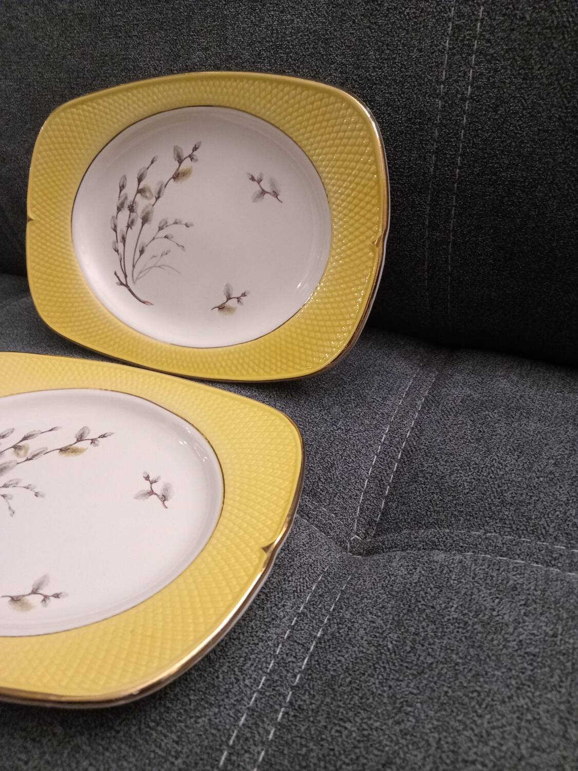 Set of 2 vintage earthenware dishes from Salins