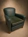 Fauteuil club en simili-cuir et noyer
