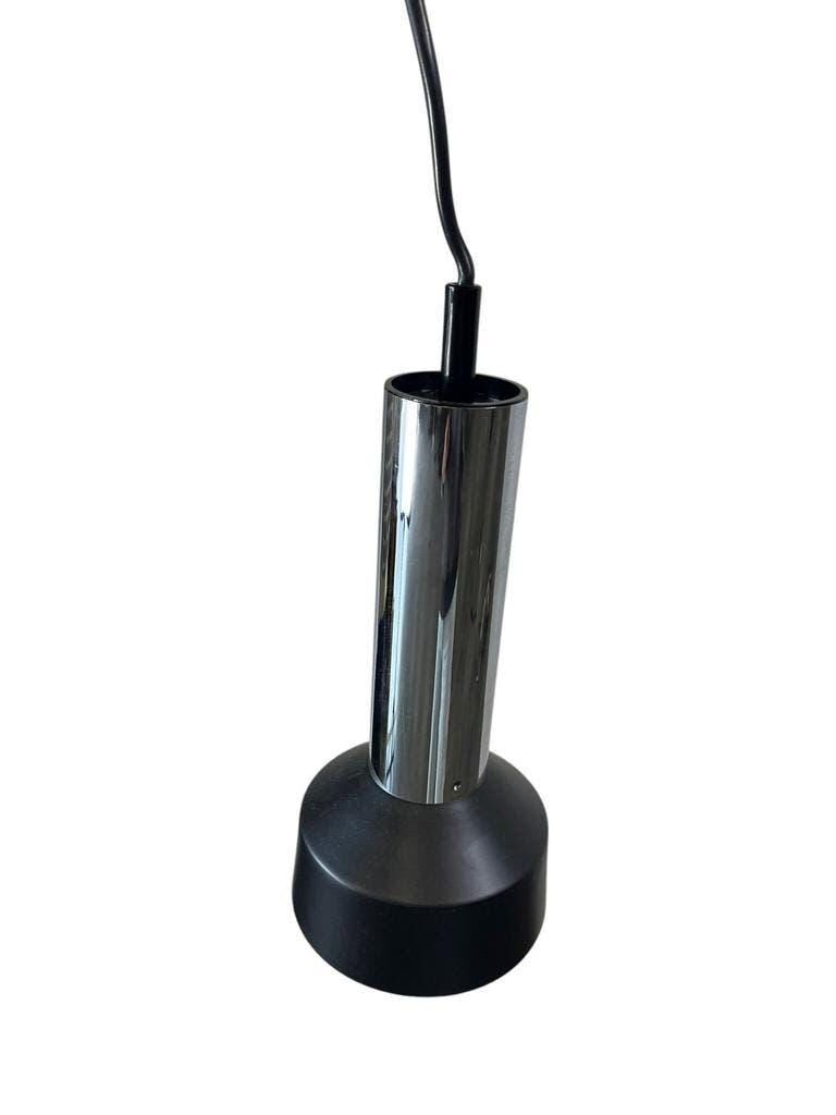 Suspension vintage chromée avec accent noir