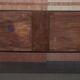 Vintage Italian Buffet in Walnut with Serpentine Front and Mirror Top