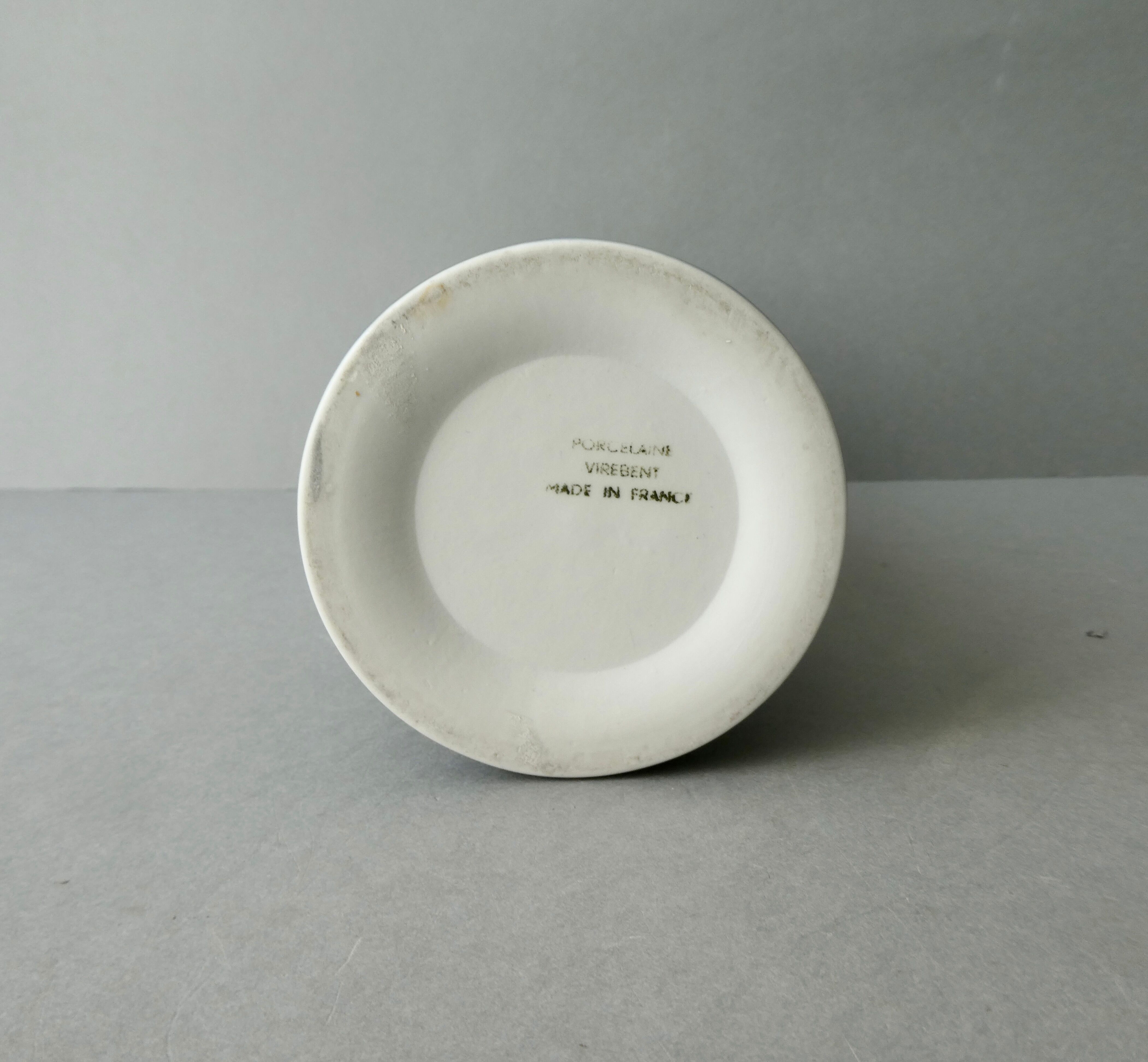 Virebent porcelain scroll vase France