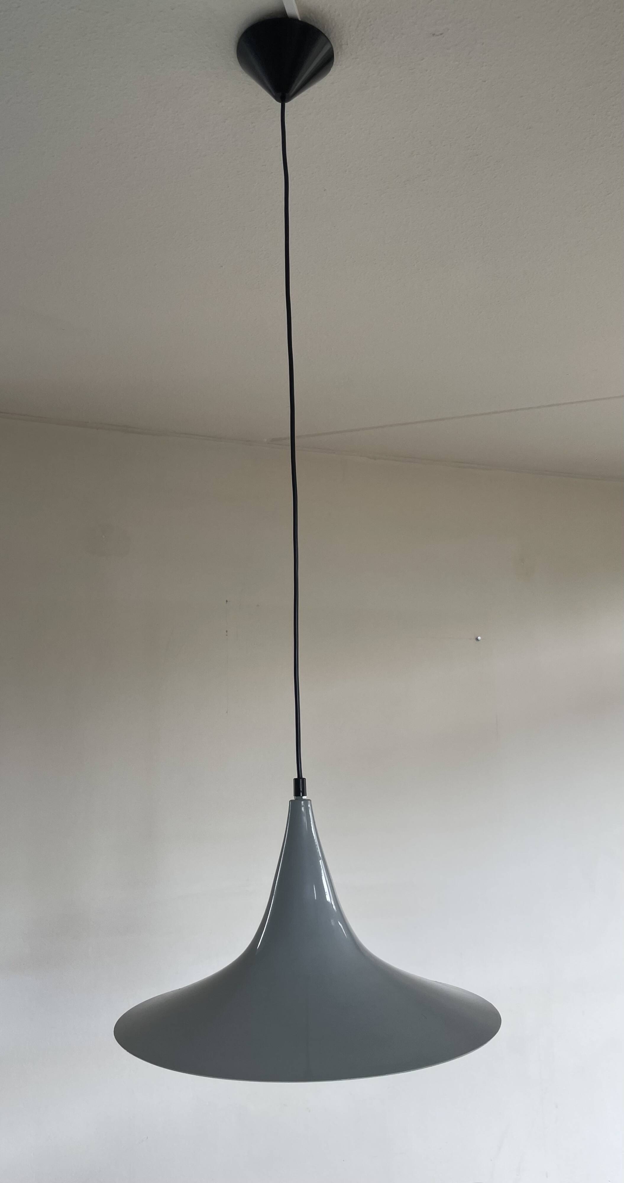 Gray trompet pendant light