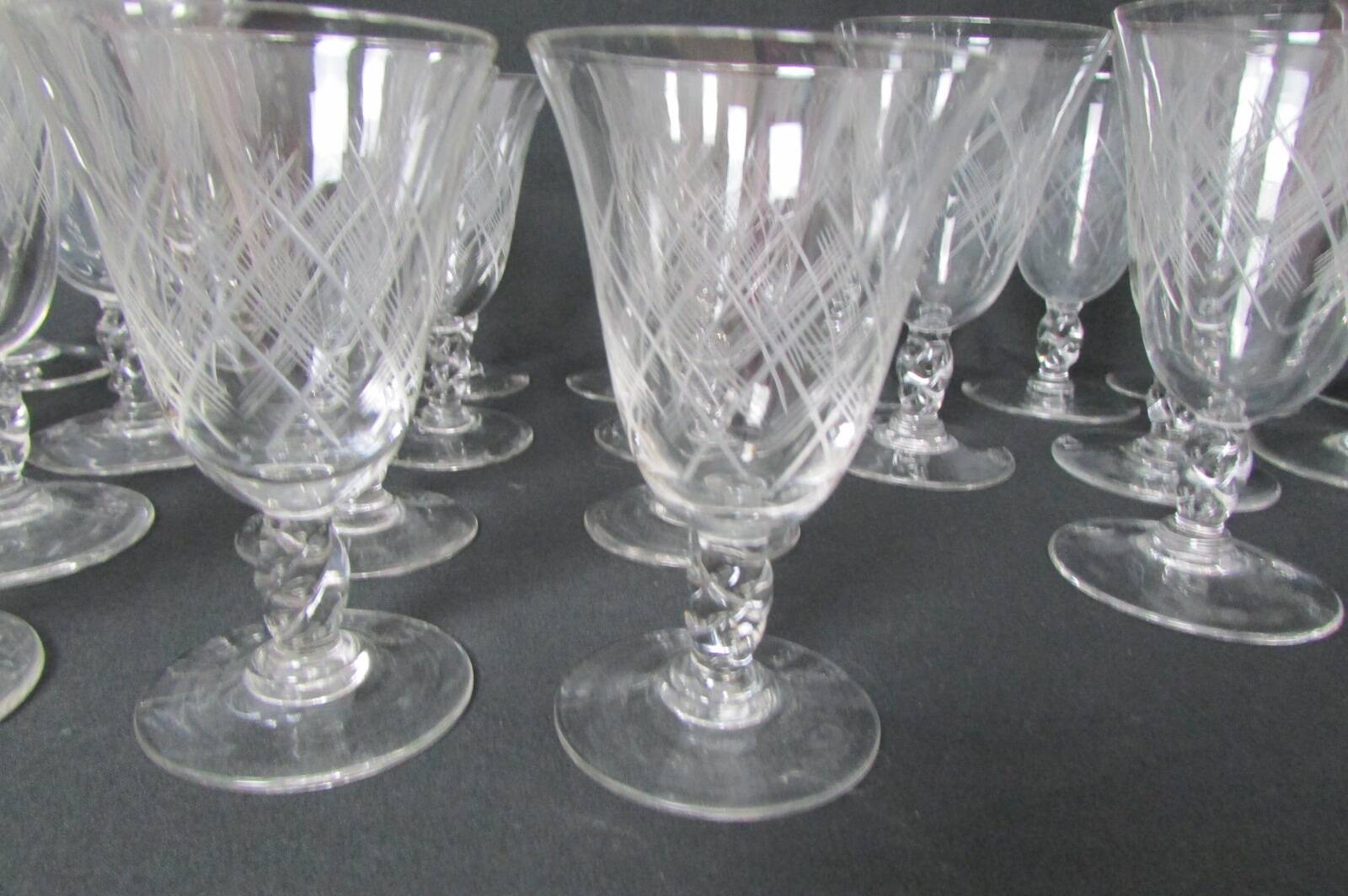 Set of 29 stemmed glasses, flared shape