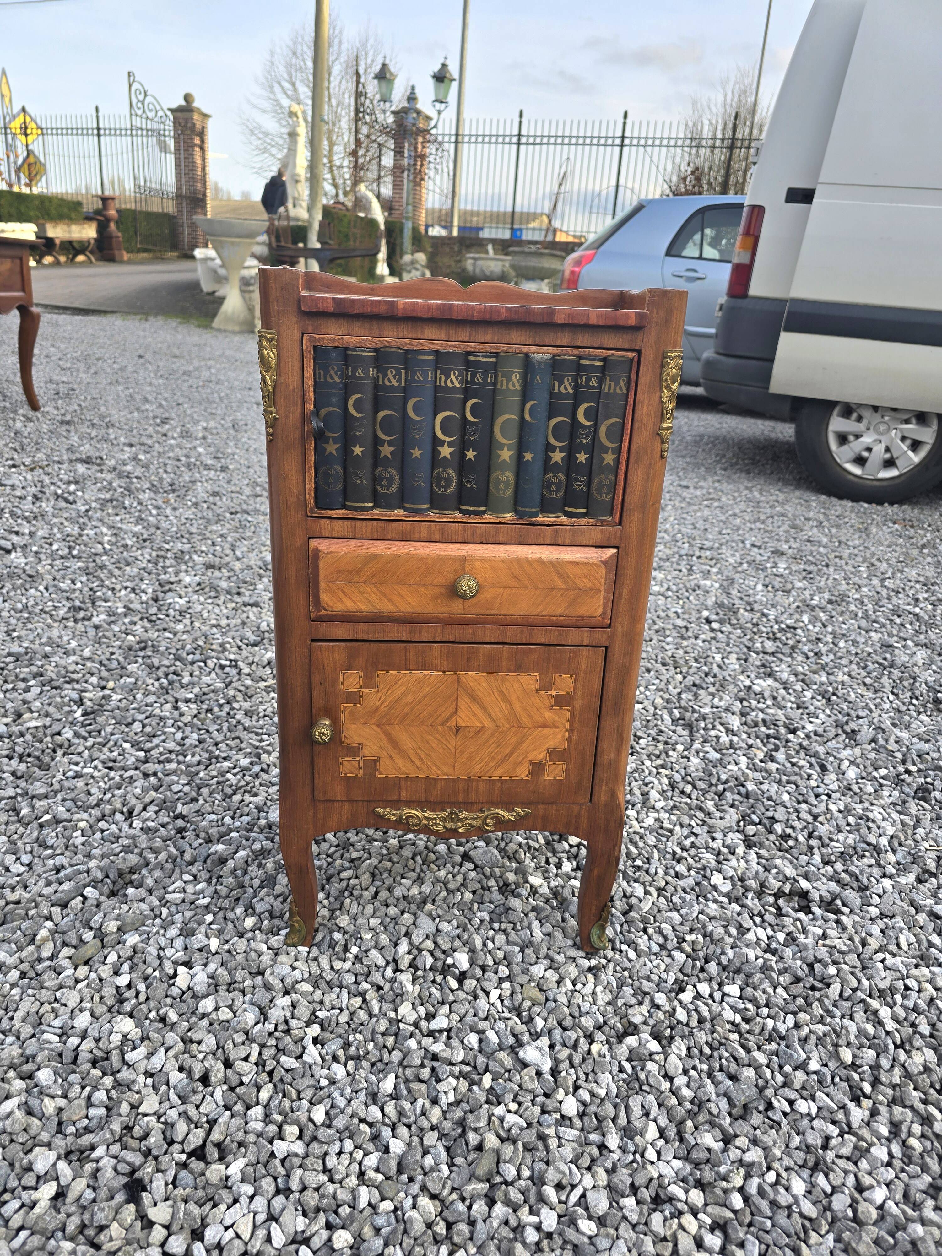 Fake book bedside table with doors
