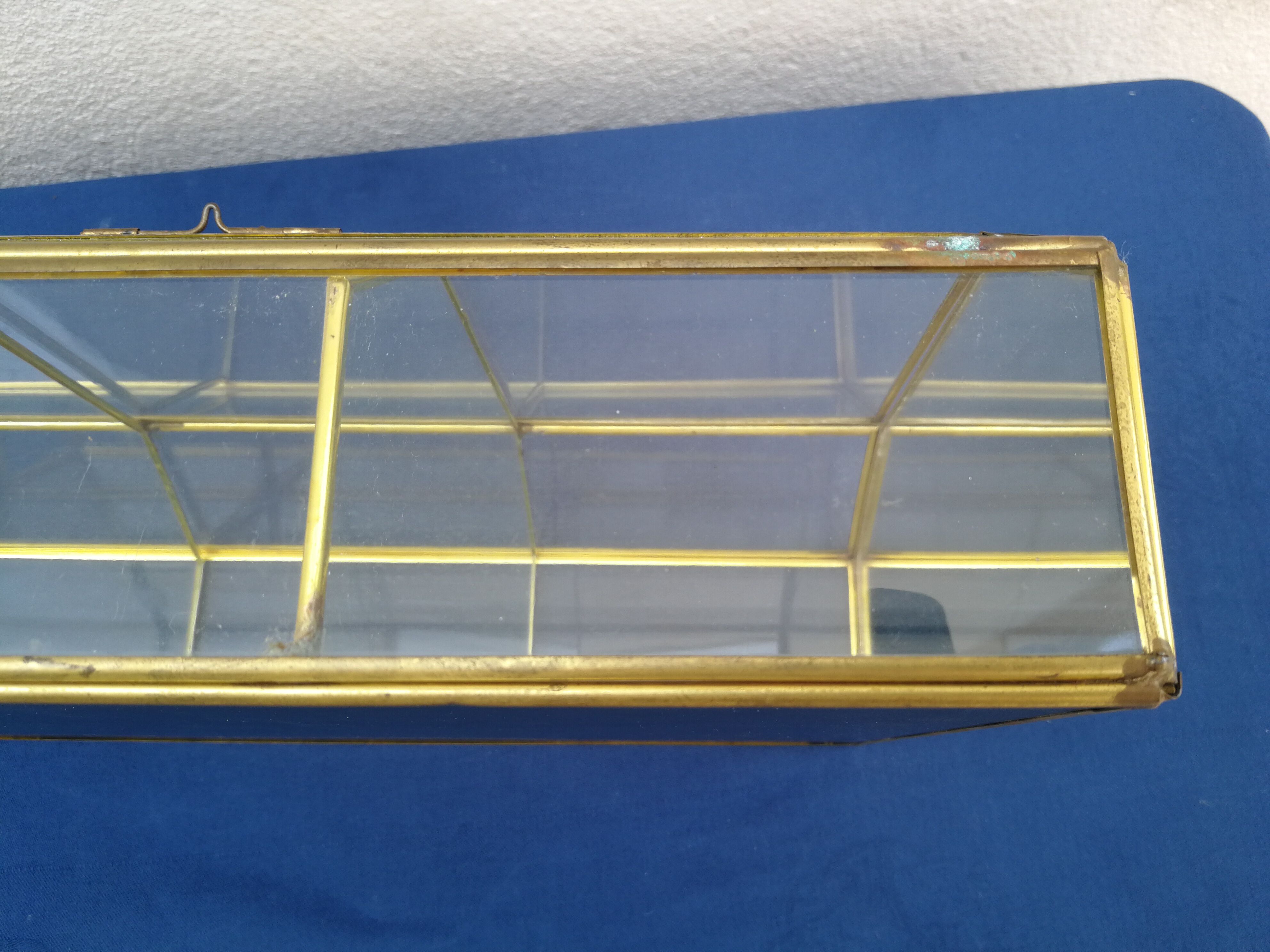 Vintage glass and brass showcase