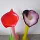 Duo of blown glass flower vases – Murano style (H30 cm)