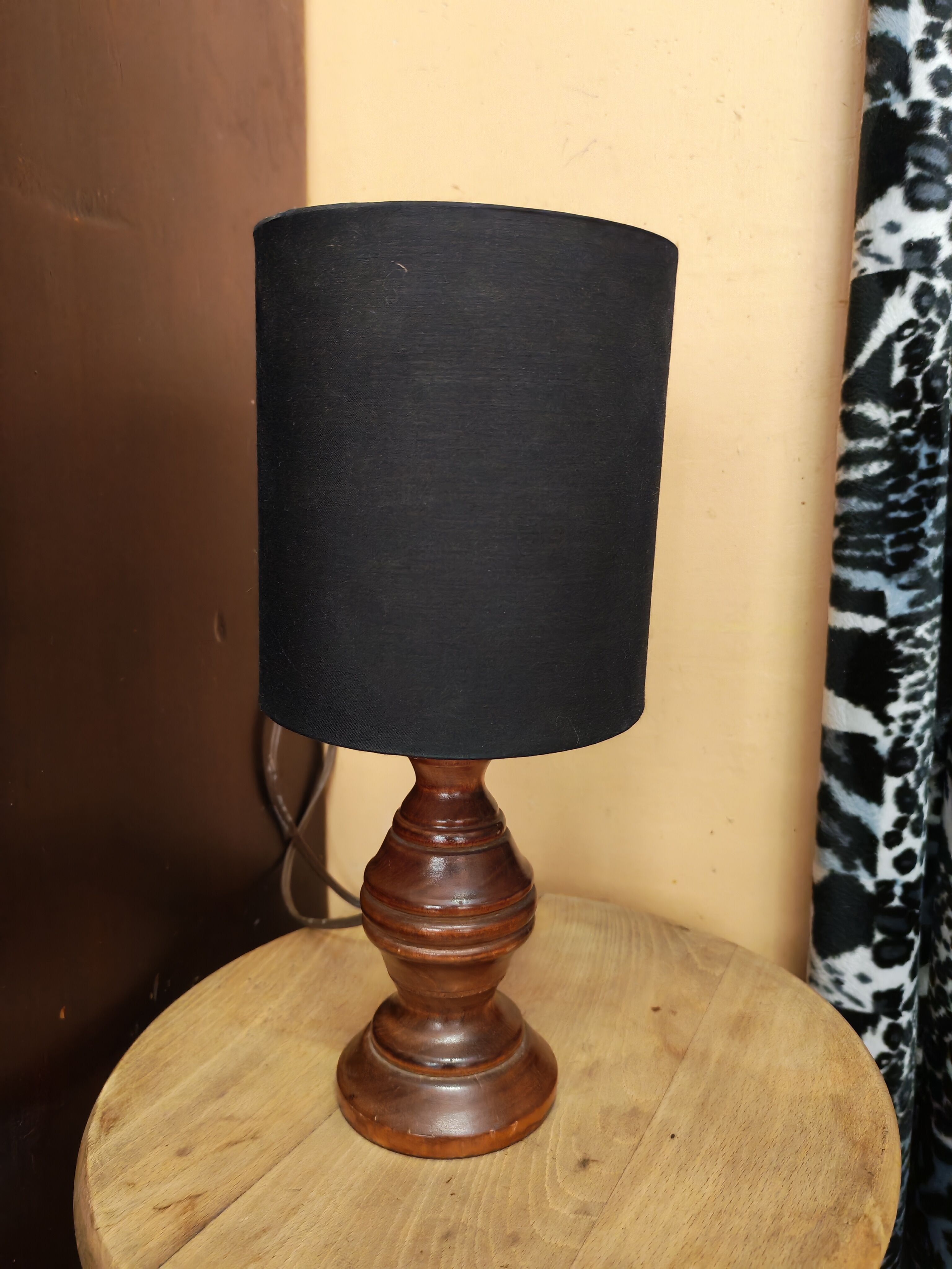 Wooden bedside lamp