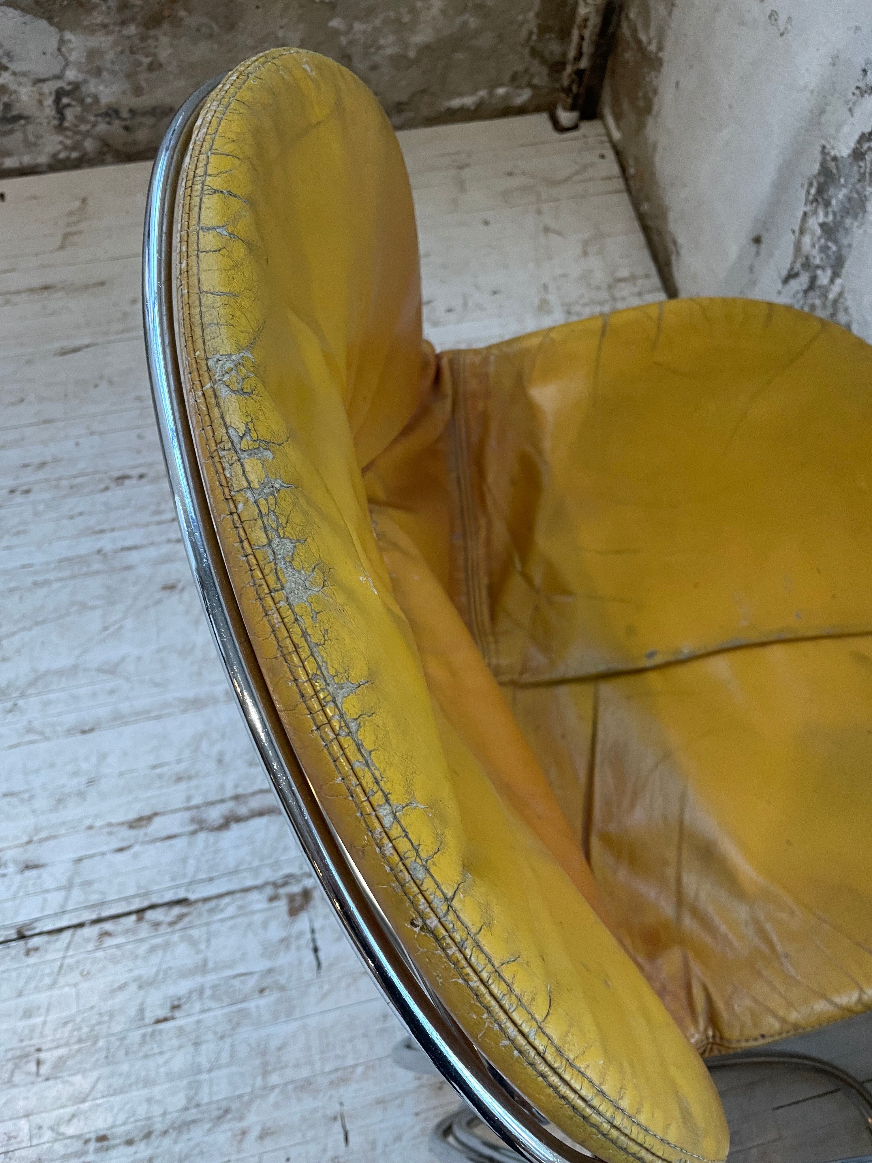 4 chairs Rinaldi "Sabrina" yellow leather