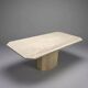 Large dining table in travertine, 1980s.