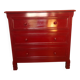 Commode 3 tiroirs rouge laqué – charme et caractère unique