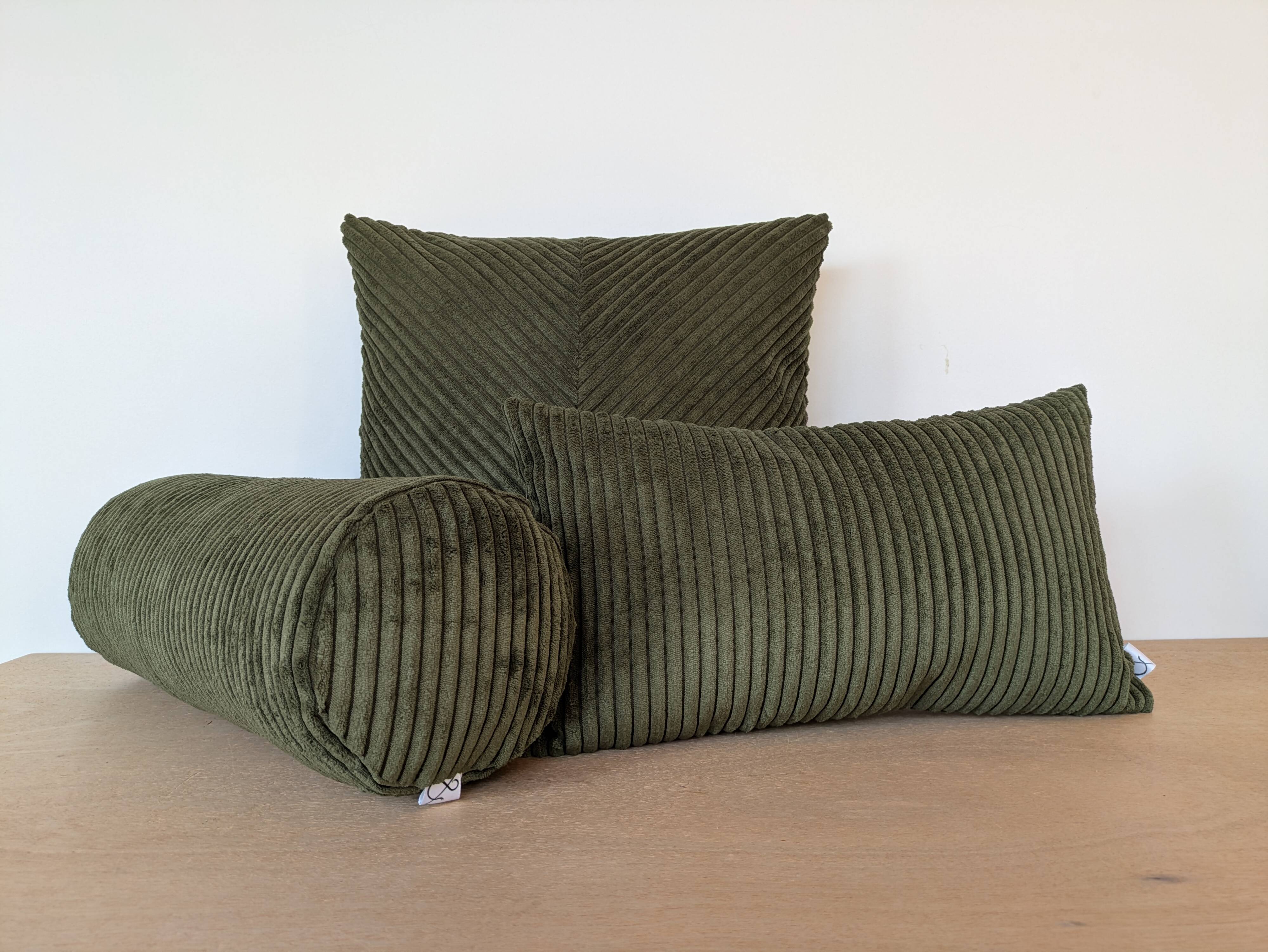 Corduroy bolster pillow