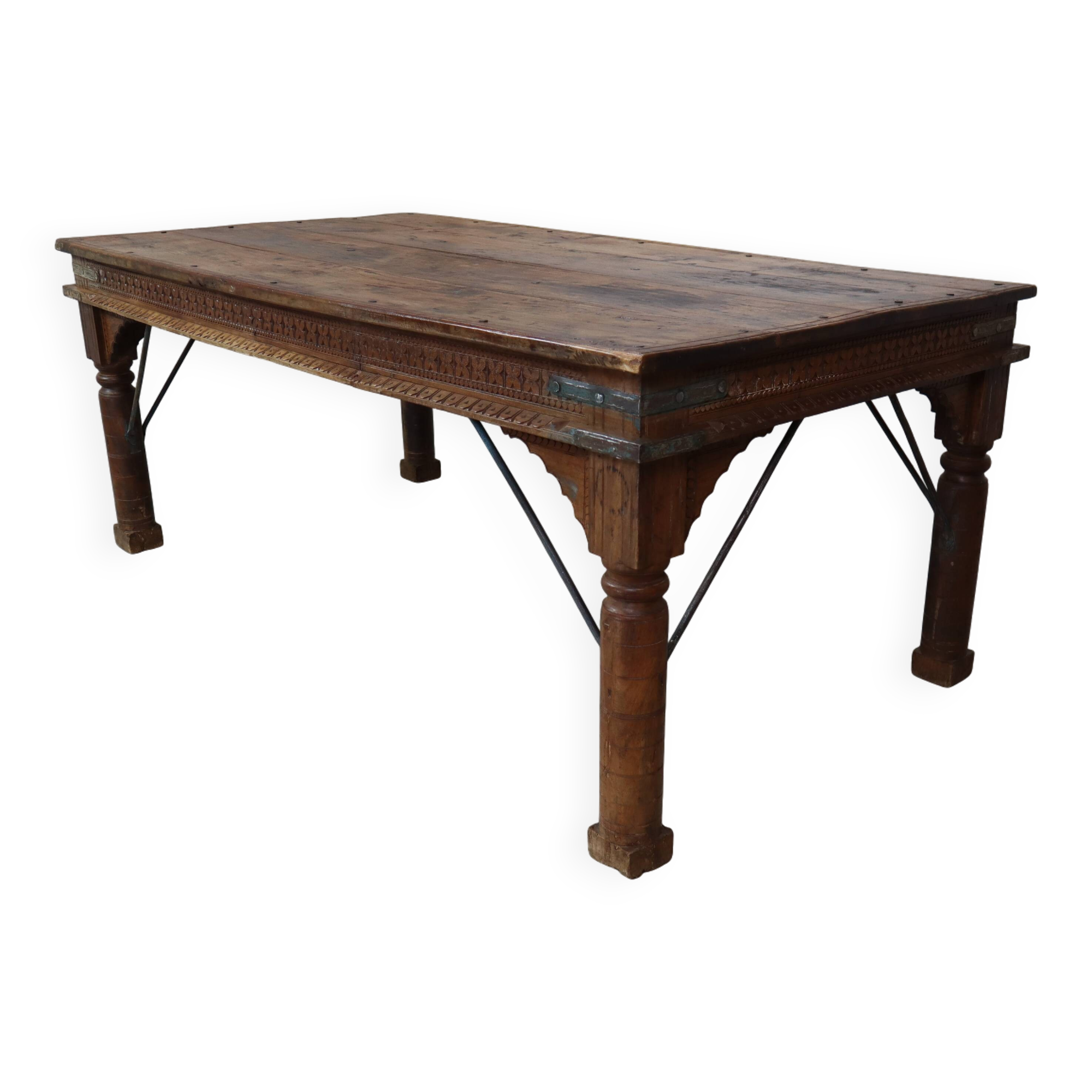 Indonesian hand-carved Teak dining Table