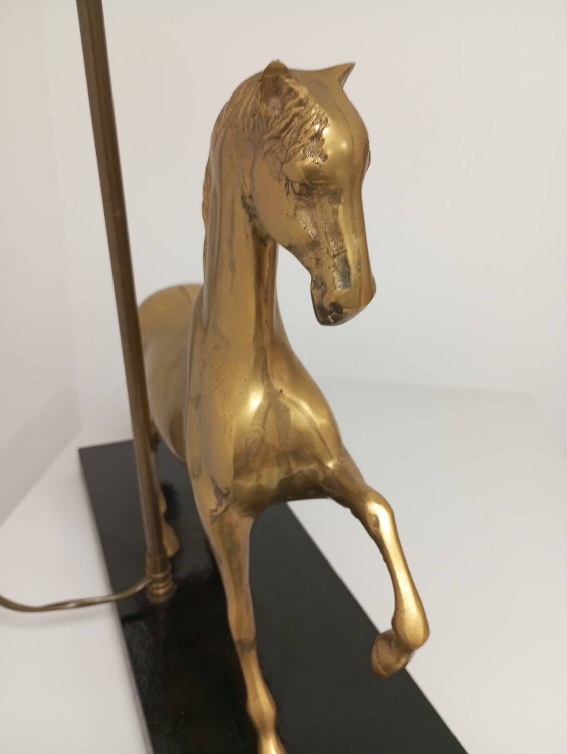 Table lamp Horse in gilded brass