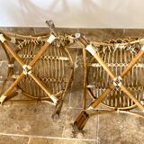 Pair of rattan chairs made in Landes