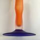 Vase soliflore shaped orange tulip and blue years 70