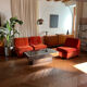 3-seater canapé Ligne Roset vintage velvet from the 70s
