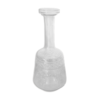 Carafe à vin en verre gravé  1930-1950