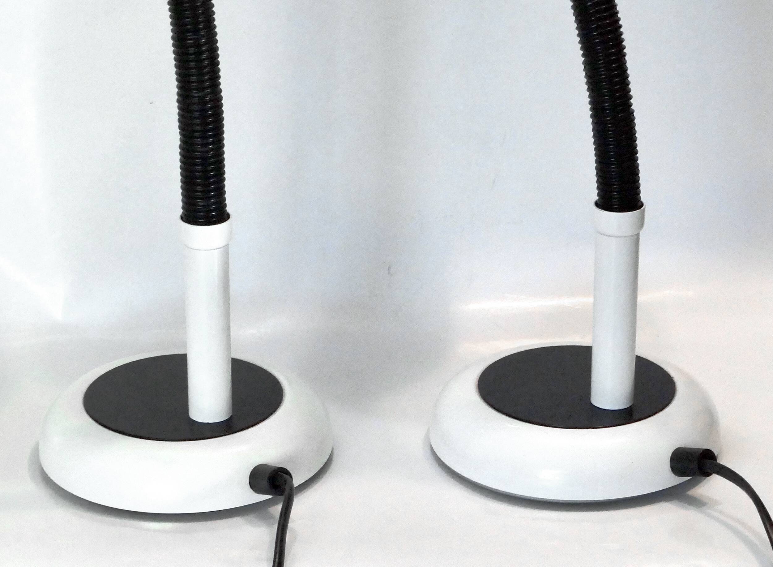 Pair of identical desk or bedside lamps 1970