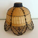 Vintage two-tone wicker pendant light