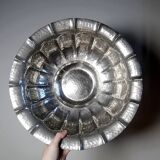 Large basin, bowl, Olri Italy vintage 50s Silver plated hammered