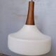 Louis Kalff pendant lamp ep 1960 Scandinavian glass and teak