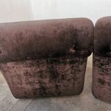 Pair of velvet armchairs from the 70s/80s