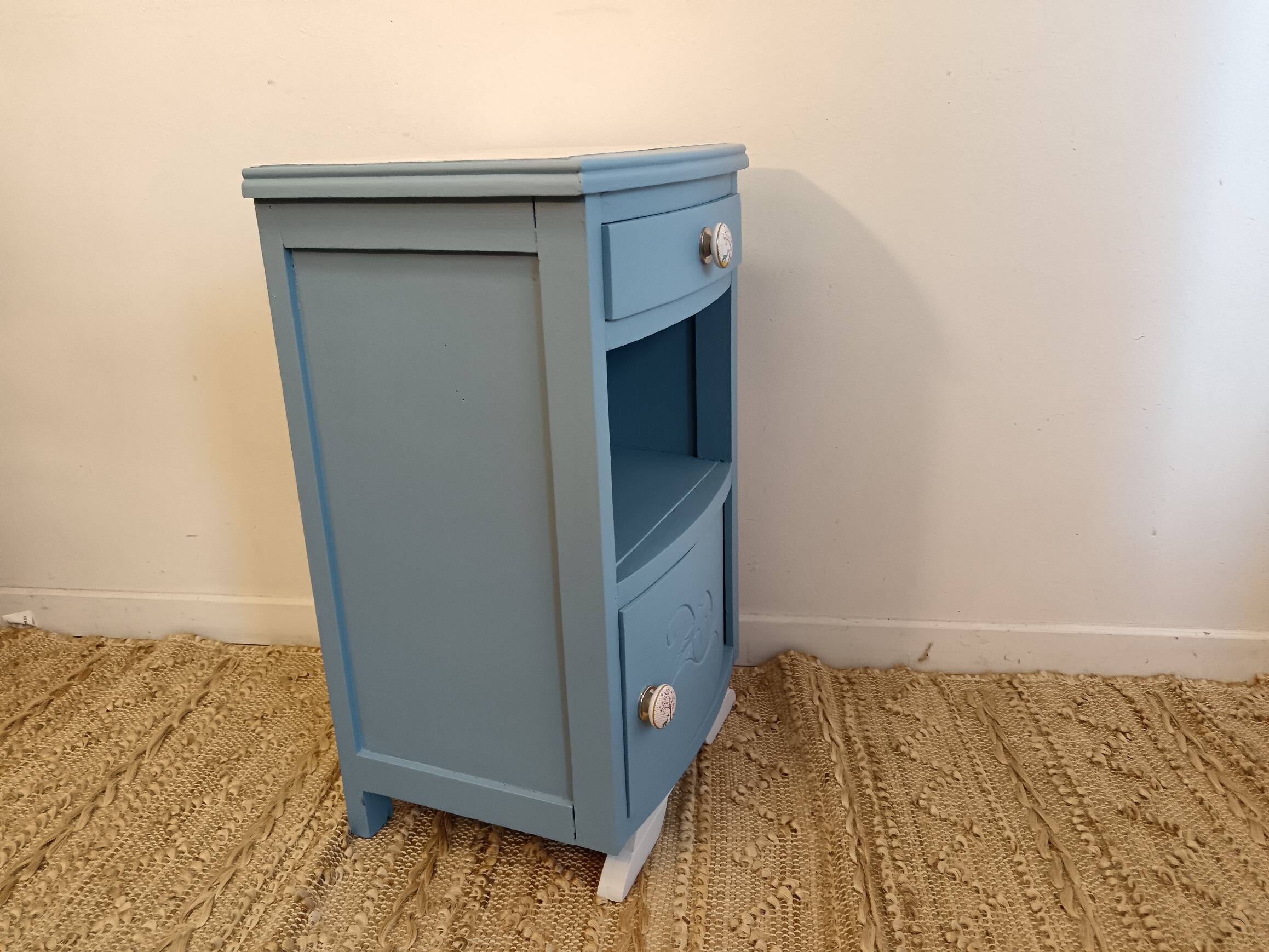 Vintage blue children's bedside table