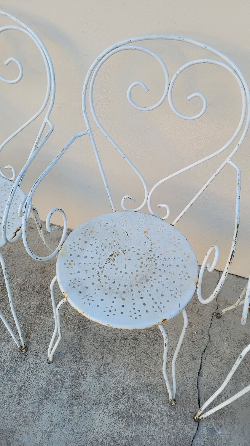 Salon de jardin série de 6 fauteuils en fer de jardin