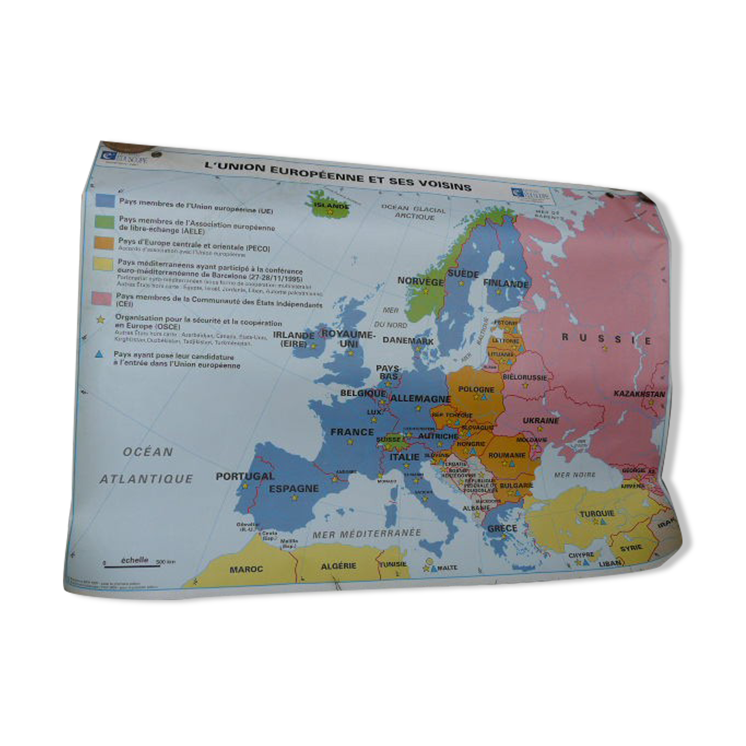 School map vintage poster Europe edition Eduscope MDI old poster