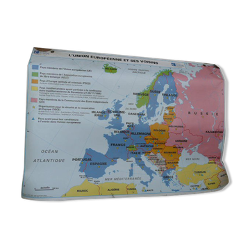 Carte scolaire poster vintage Europe édition Eduscope MDI affiche ancienne