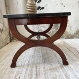 Empire style marble and mahogany coffee table