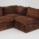 Vintage modular sofa brown velvet Italy 1970s