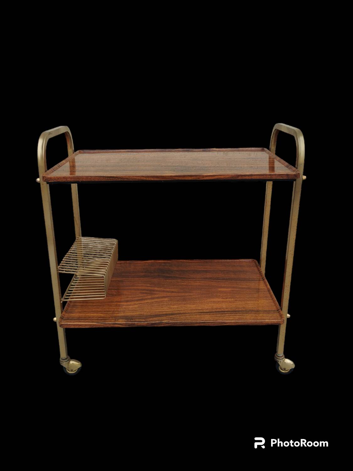 Old vintage trolley on wheels