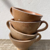 4 vintage stoneware cups