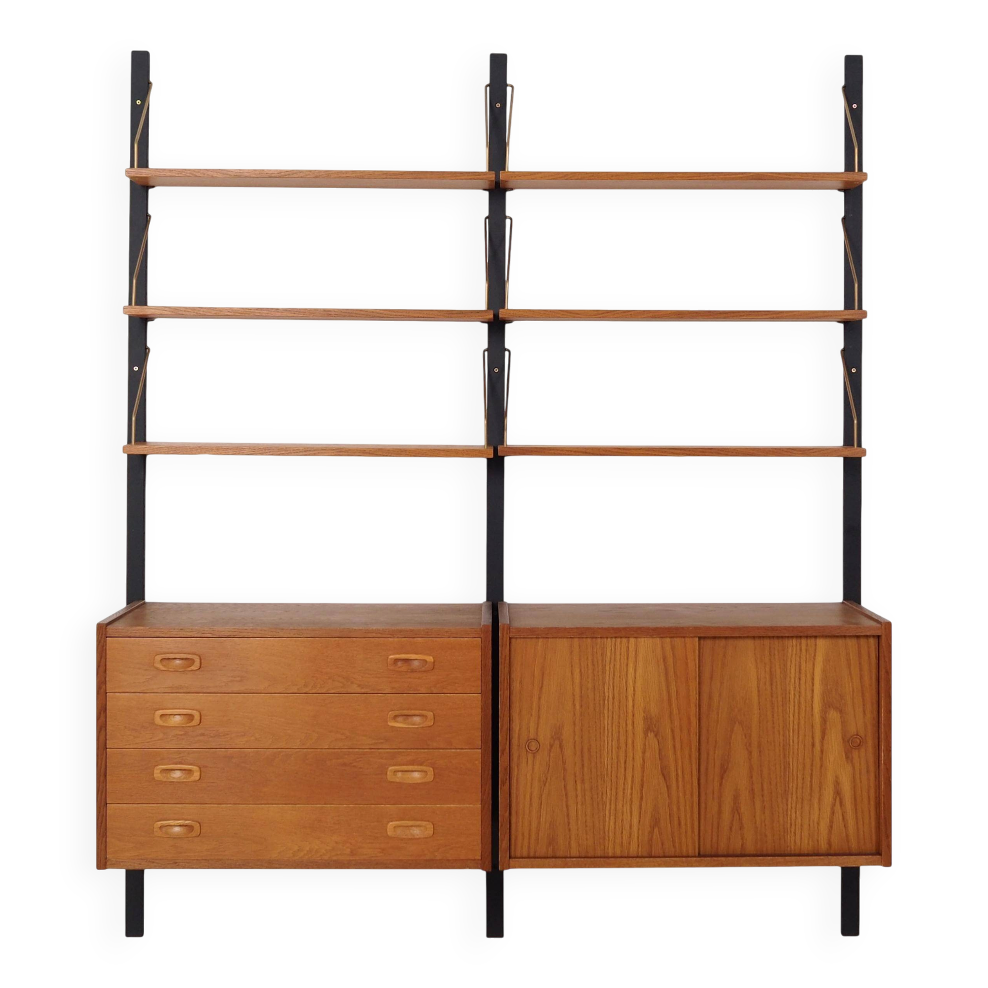 Oak system library, PS system, Danish design, 1960s, production: Rander