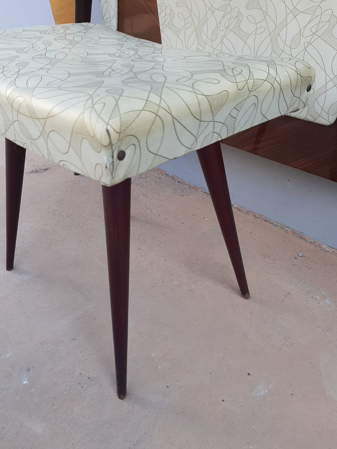 Dressing table or vintage entrance furniture with its 1960s seat