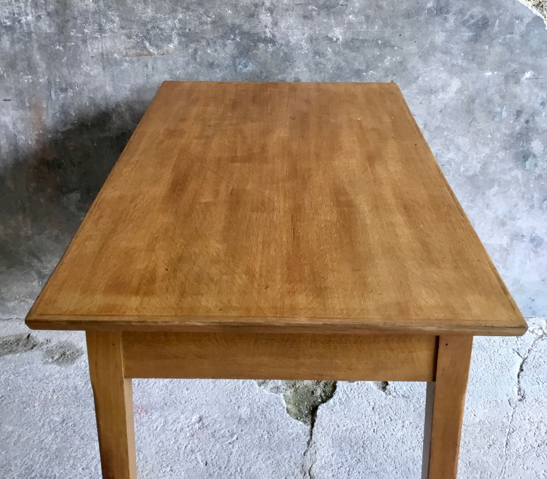 Vintage drawer table or desk in light wood 1950