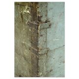 Coffre de rangement en bois à patine bleue