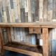 Old carpenter's wooden workbench 1960
