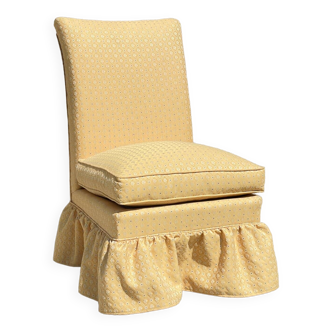 Fauteuil crapaud tissu tapissier vintage