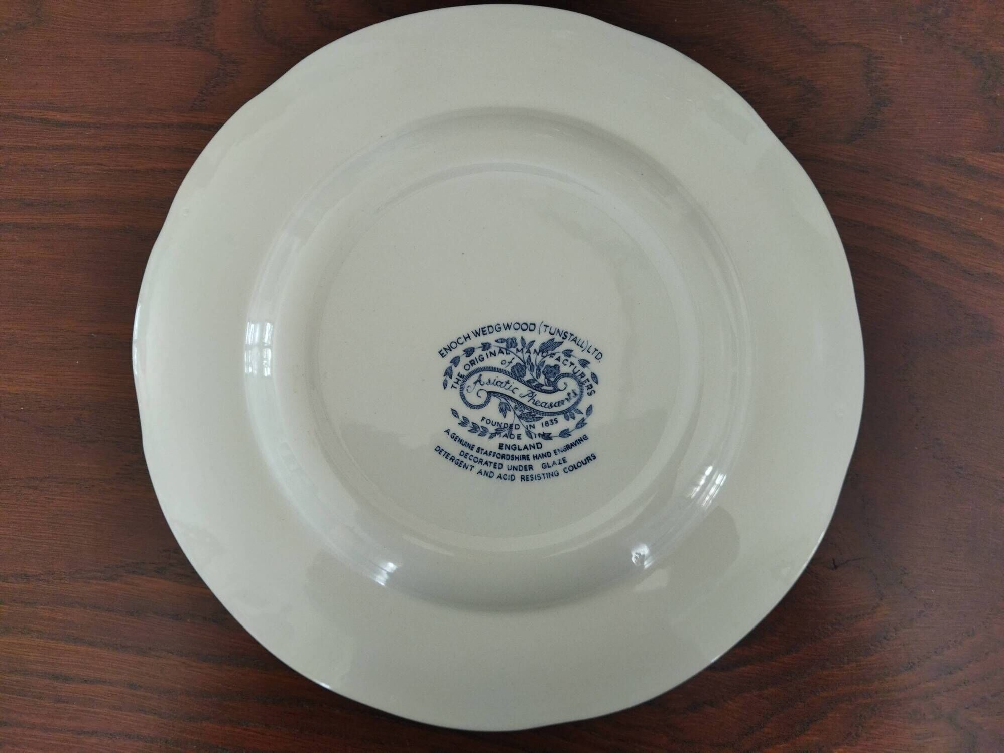 12 English dinner plates Enoch Wedgwood "Asiatic Pheasants"