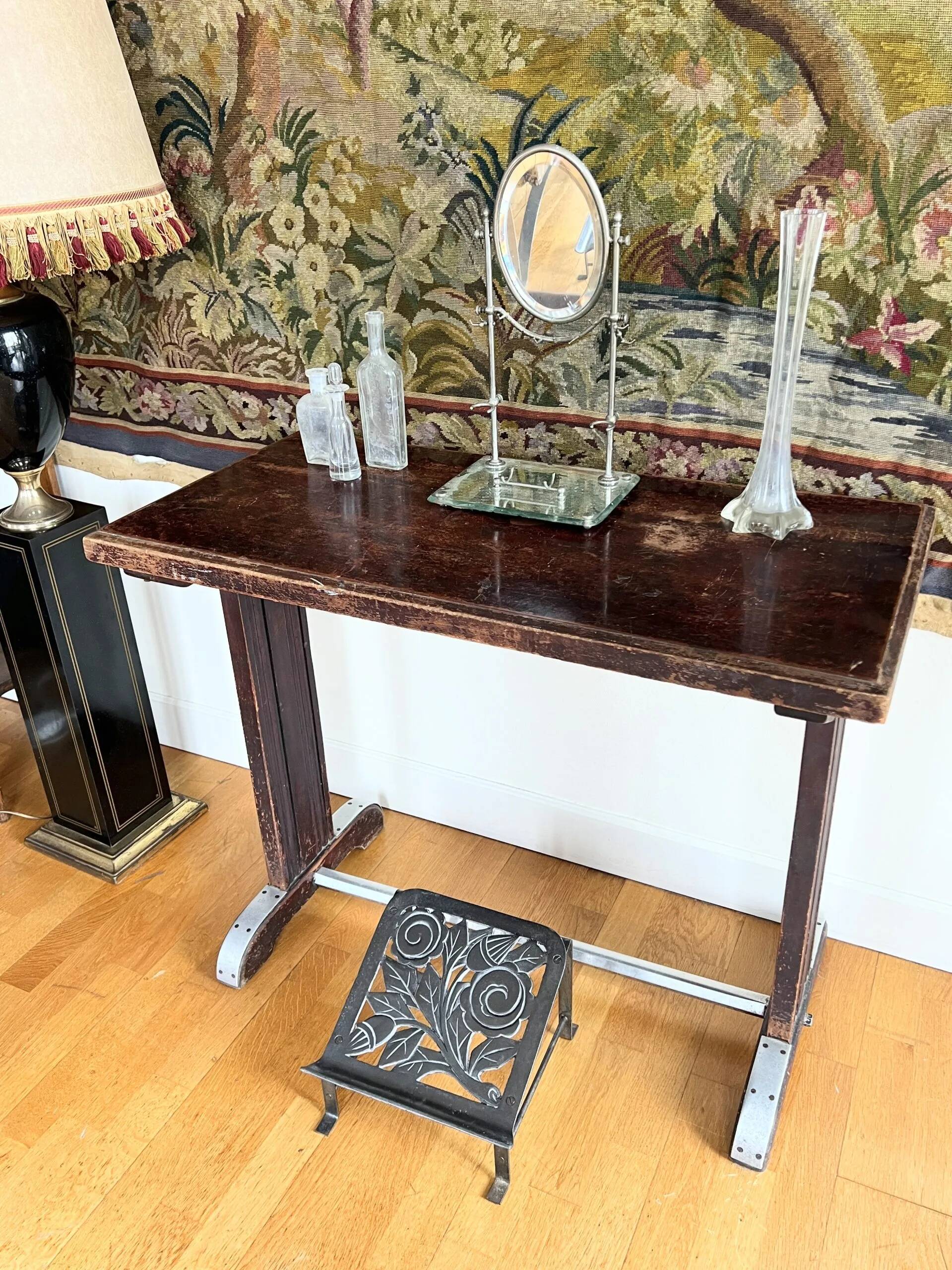 Pair of Art Deco barber's footrests