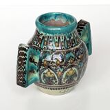 Polychrome ceramic vase in flowing enamel from Nabeul with mihrab decoration.