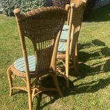 Very beautiful set of 4 antique rattan chairs. Luxury model, perfect condition.